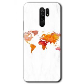Xiaomi Redmi 9 Dünya Haritası Baskılı Uyumlu Silikon Kılıf