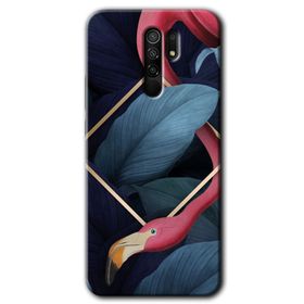 Xiaomi Redmi 9 Flamingo Yaprak Baskılı Uyumlu Silikon Kılıf