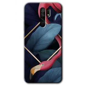 Xiaomi Redmi 9 Flamingo Yaprak Baskılı Uyumlu Silikon Kılıf
