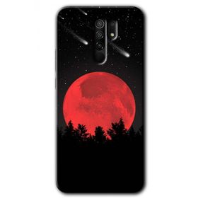 Xiaomi Redmi 9 Kanlı Ay Baskılı Uyumlu Silikon Kılıf