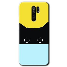 Xiaomi Redmi 9 Kara Kedi Baskılı Uyumlu Silikon Kılıf