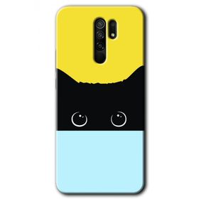 Xiaomi Redmi 9 Kara Kedi Baskılı Uyumlu Silikon Kılıf