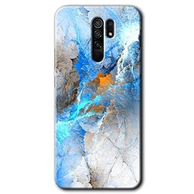 Xiaomi Redmi 9 Mavi Buzul Baskılı Uyumlu Silikon Kılıf