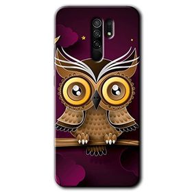 Xiaomi Redmi 9 Owl Bird Branch Baskılı Uyumlu Silikon Kılıf