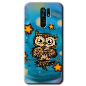 Xiaomi Redmi 9 Owl Bird Stars Baskılı Uyumlu Silikon Kılıf