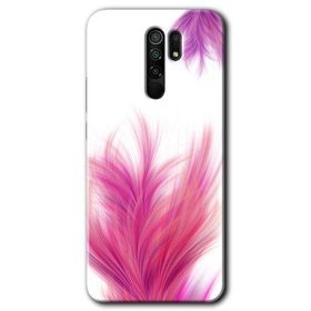 Xiaomi Redmi 9 Pembe Tüy Baskılı Uyumlu Silikon Kılıf