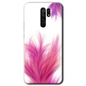 Xiaomi Redmi 9 Pembe Tüy Baskılı Uyumlu Silikon Kılıf