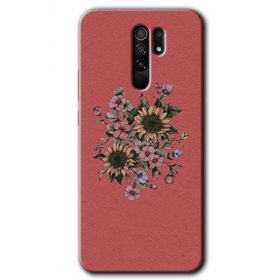Xiaomi Redmi 9 Retro Çiçek Baskılı Uyumlu Silikon Kılıf