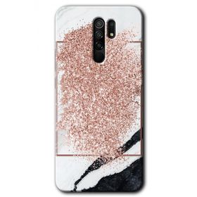 Xiaomi Redmi 9 Simli Mermer Baskılı Uyumlu Silikon Kılıf