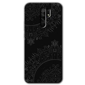 Xiaomi Redmi 9 Siyah Mandala Baskılı Uyumlu Silikon Kılıf