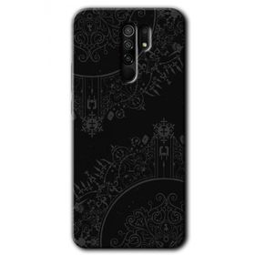 Xiaomi Redmi 9 Siyah Mandala Baskılı Uyumlu Silikon Kılıf