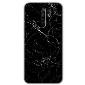 Xiaomi Redmi 9 Siyah Mermer Baskılı Uyumlu Silikon Kılıf