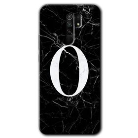 Xiaomi Redmi 9 Siyah Mermer Desenli Ö Harfi Baskılı Uyumlu Silikon Kılıf