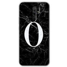 Xiaomi Redmi 9 Siyah Mermer Desenli Ö Harfi Baskılı Uyumlu Silikon Kılıf