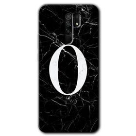 Xiaomi Redmi 9 Siyah Mermer Desenli Ö Harfi Baskılı Uyumlu Silikon Kılıf
