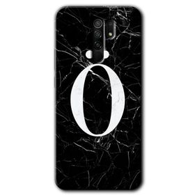 Xiaomi Redmi 9 Siyah Mermer Desenli Ö Harfi Baskılı Uyumlu Silikon Kılıf
