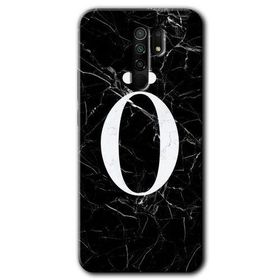 Xiaomi Redmi 9 Siyah Mermer Desenli Ö Harfi Baskılı Uyumlu Silikon Kılıf