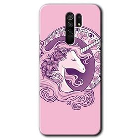 Xiaomi Redmi 9 Unicorn Pembe Baskılı Uyumlu Silikon Kılıf