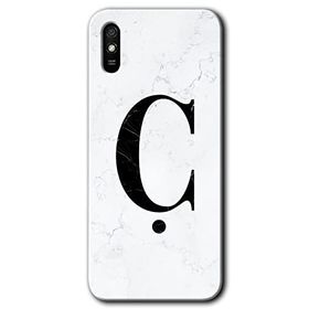 Xiaomi Redmi 9A Beyaz Mermer Desenli Ç Harfi Baskılı Uyumlu Silikon Kılıf