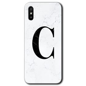Xiaomi Redmi 9A Beyaz Mermer Desenli Ç Harfi Baskılı Uyumlu Silikon Kılıf