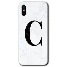 Xiaomi Redmi 9A Beyaz Mermer Desenli Ç Harfi Baskılı Uyumlu Silikon Kılıf