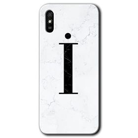 Xiaomi Redmi 9A Beyaz Mermer Desenli İ Harfi Baskılı Uyumlu Silikon Kılıf