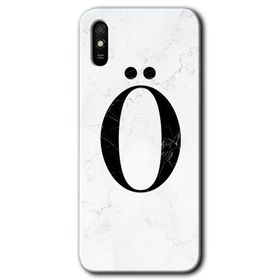 Xiaomi Redmi 9A Beyaz Mermer Desenli M Harfi Baskılı Uyumlu Silikon Kılıf