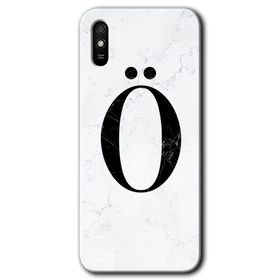 Xiaomi Redmi 9A Beyaz Mermer Desenli Ö Harfi Baskılı Uyumlu Silikon Kılıf