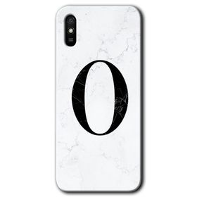 Xiaomi Redmi 9A Beyaz Mermer Desenli Ö Harfi Baskılı Uyumlu Silikon Kılıf