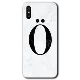 Xiaomi Redmi 9A Beyaz Mermer Desenli Ö Harfi Baskılı Uyumlu Silikon Kılıf