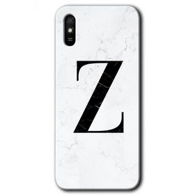 Xiaomi Redmi 9A Beyaz Mermer Desenli Z Harfi Baskılı Uyumlu Silikon Kılıf