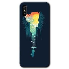 Xiaomi Redmi 9A City Bird Sky Baskılı Uyumlu Silikon Kılıf