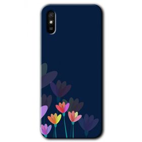 Xiaomi Redmi 9A Çizim Çiçekleri Baskılı Uyumlu Silikon Kılıf