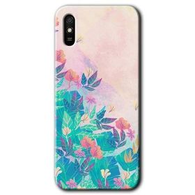 Xiaomi Redmi 9A Çizim Yapraklar Baskılı Uyumlu Silikon Kılıf