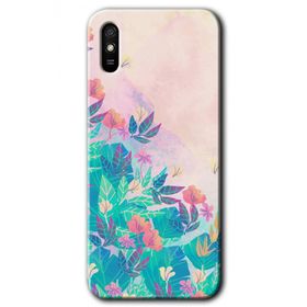 Xiaomi Redmi 9A Çizim Yapraklar Baskılı Uyumlu Silikon Kılıf