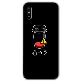 Xiaomi Redmi 9A Coffee Battery Baskılı Uyumlu Silikon Kılıf