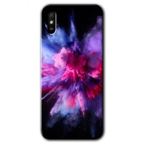Xiaomi Redmi 9A Color Splash Purple Baskılı Uyumlu Silikon Kılıf