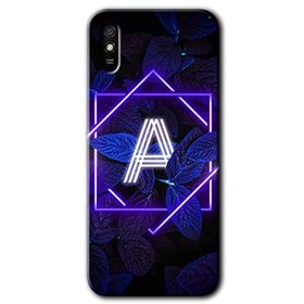Xiaomi Redmi 9A Dark Neon Yaprak A Harfi Baskılı Uyumlu Silikon Kılıf