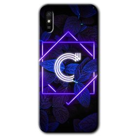 Xiaomi Redmi 9A Dark Neon Yaprak Ç Harfi Baskılı Uyumlu Silikon Kılıf