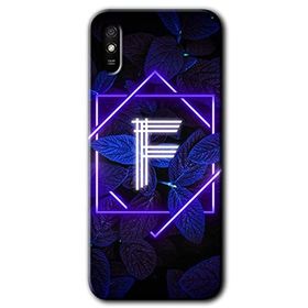 Xiaomi Redmi 9A Dark Neon Yaprak F Harfi Baskılı Uyumlu Silikon Kılıf