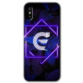 Xiaomi Redmi 9A Dark Neon Yaprak G Harfi Baskılı Uyumlu Silikon Kılıf