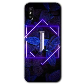 Xiaomi Redmi 9A Dark Neon Yaprak İ Harfi Baskılı Uyumlu Silikon Kılıf