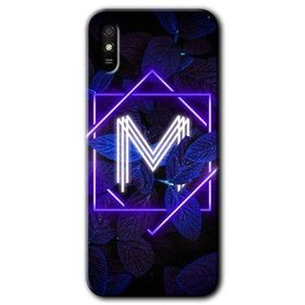 Xiaomi Redmi 9A Dark Neon Yaprak M Harfi Baskılı Uyumlu Silikon Kılıf