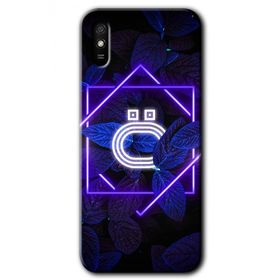 Xiaomi Redmi 9A Dark Neon Yaprak Ö Harfi Baskılı Uyumlu Silikon Kılıf