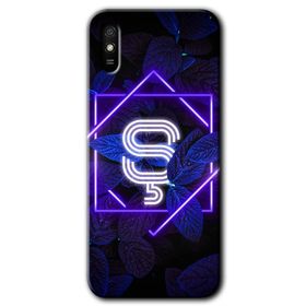 Xiaomi Redmi 9A Dark Neon Yaprak Ş Harfi Baskılı Uyumlu Silikon Kılıf