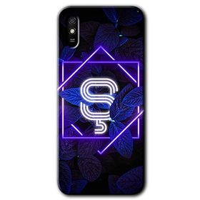 Xiaomi Redmi 9A Dark Neon Yaprak Ş Harfi Baskılı Uyumlu Silikon Kılıf