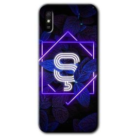 Xiaomi Redmi 9A Dark Neon Yaprak Ş Harfi Baskılı Uyumlu Silikon Kılıf