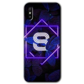 Xiaomi Redmi 9A Dark Neon Yaprak Ş Harfi Baskılı Uyumlu Silikon Kılıf
