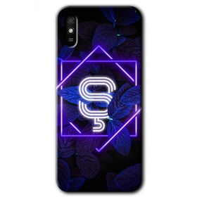 Xiaomi Redmi 9A Dark Neon Yaprak Ş Harfi Baskılı Uyumlu Silikon Kılıf