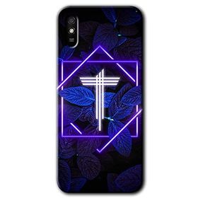 Xiaomi Redmi 9A Dark Neon Yaprak T Harfi Baskılı Uyumlu Silikon Kılıf